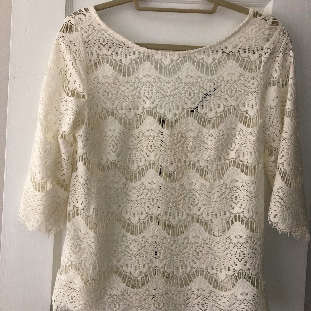Zara Ivory Lace Top
